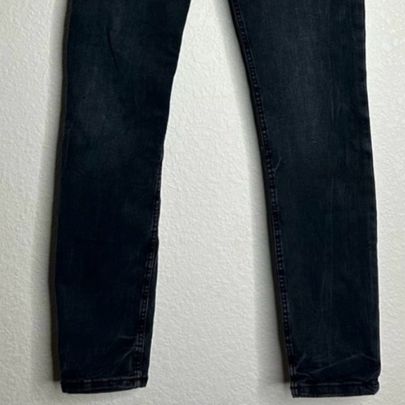 Zara Faded Black Mid Rise‎ Slim Fit Jeans With Stretch  Sz 8 - Picture 4 of 7